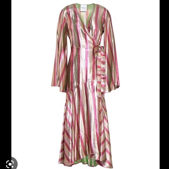 Black coral metallic pink dress - Picture 1 of 1